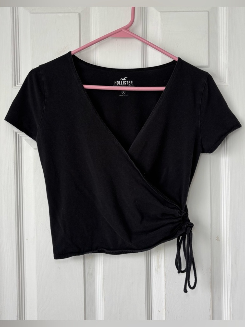 Hollister Black Y2K Wrap Top